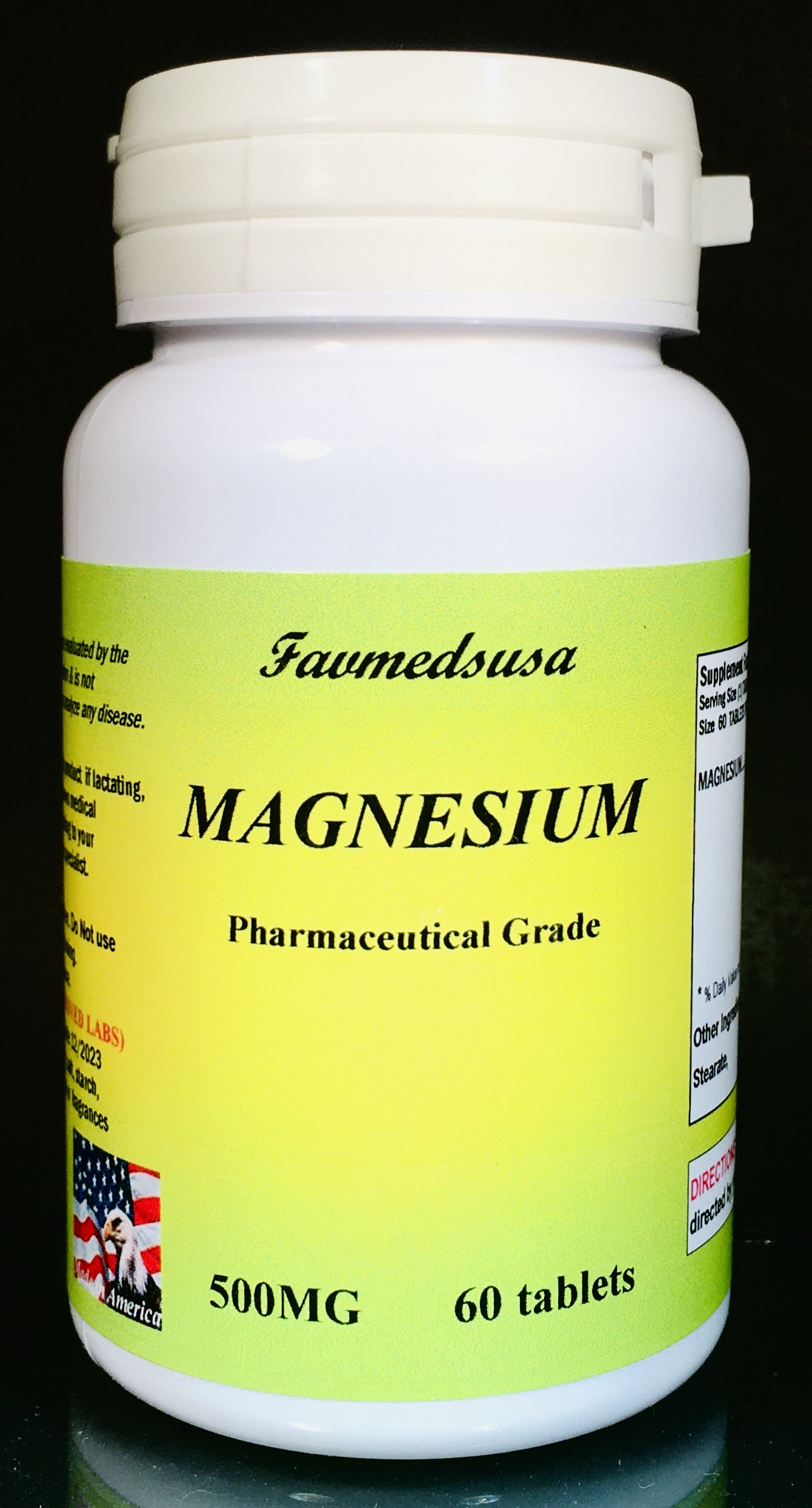 Magnesium 500mg, High Quality depression hypertension - 60 tablets ...